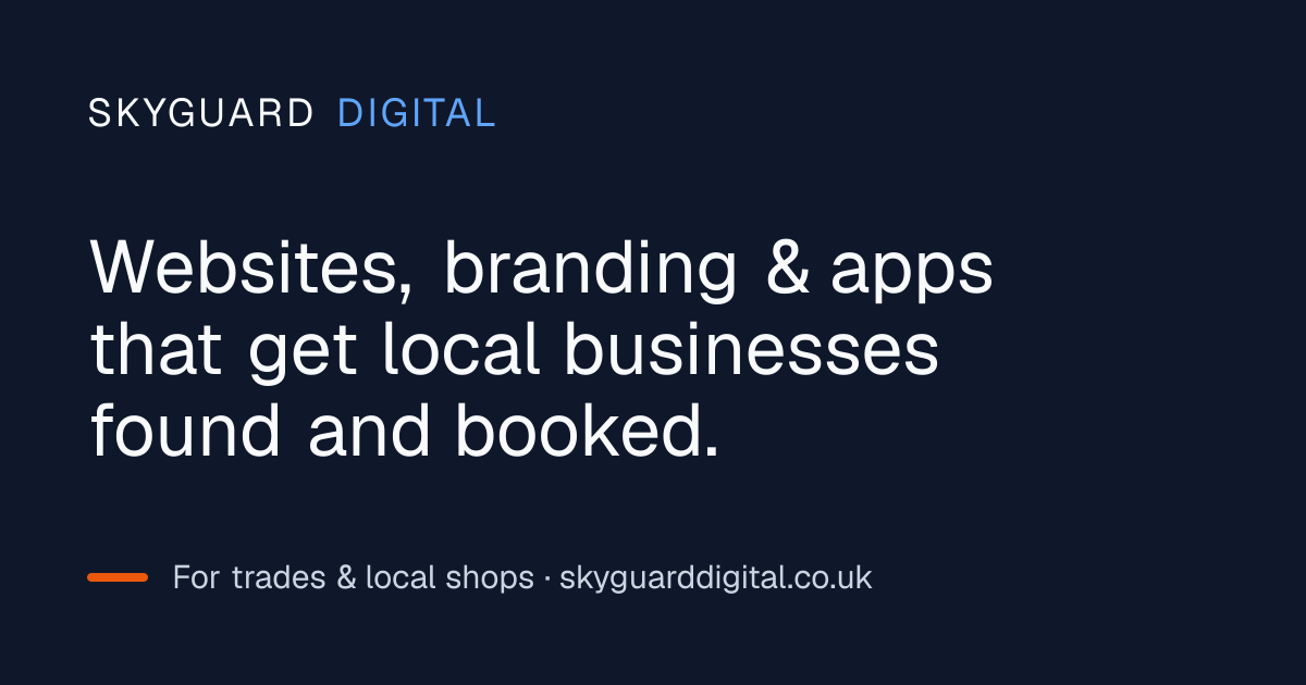 The Skyguard Digital website — websites, branding & apps for local businesses